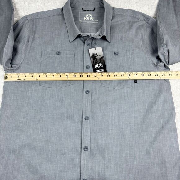 KUIU Terrace Shirt Men's XL Long Sleeve Gray Chambray Hunting Lightweight NWT - Picture 13 of 16